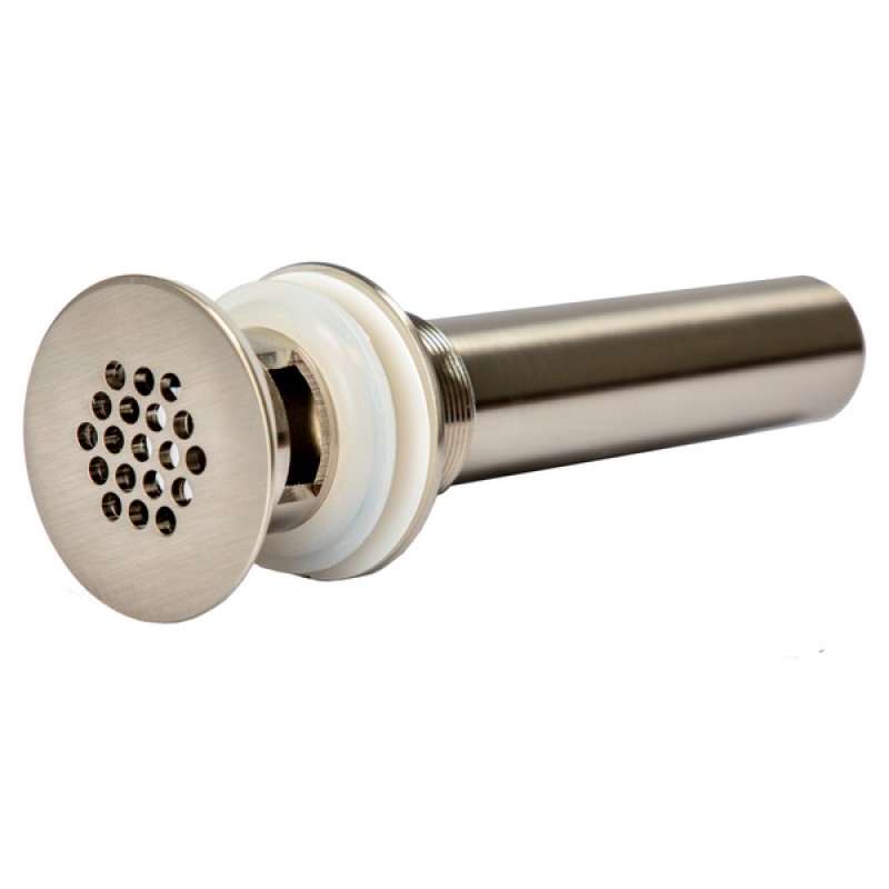 1.5" Grid Drain with Overflow - Brushed Nickel Finish