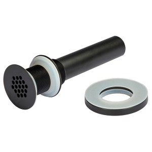 1.5" Grid Drain and Mounting Ring - Matte Bla...