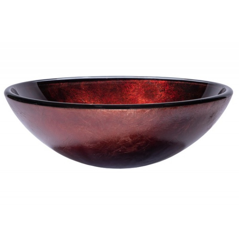 Red Copper Reflections Glass Vessel Sink