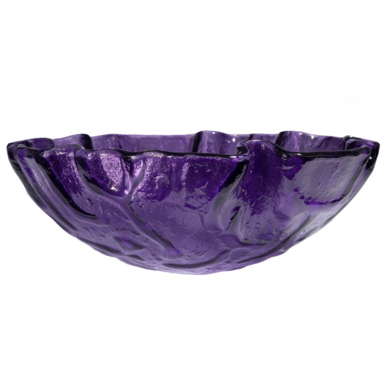 Purple Free form Wave Glass Vessel Sink