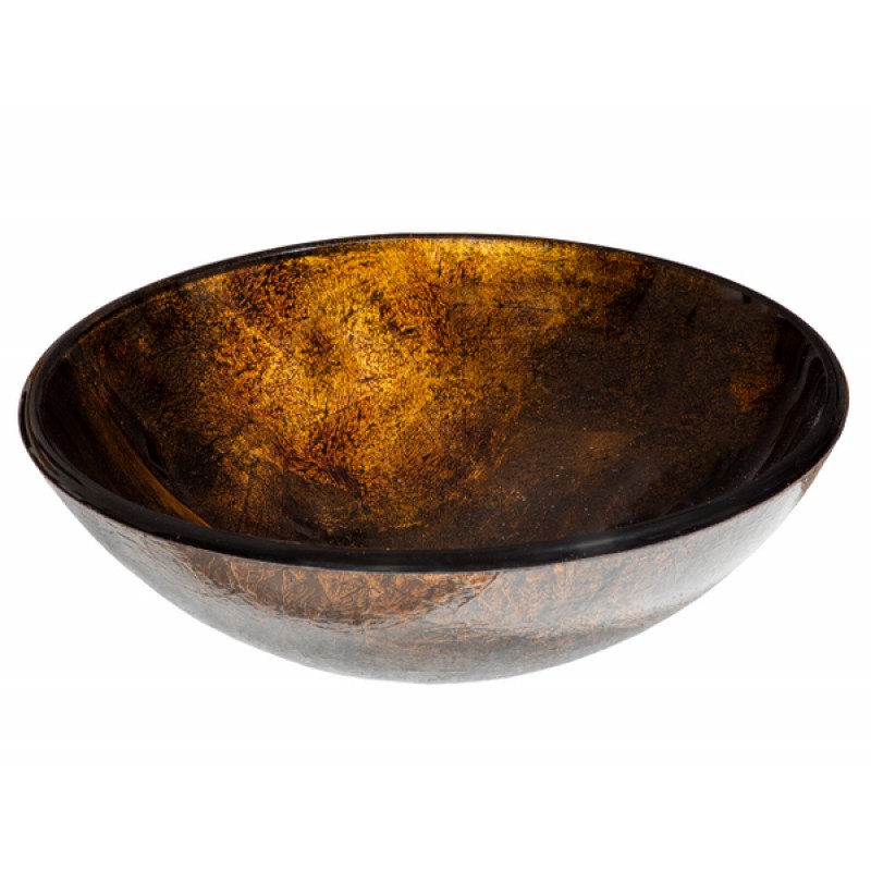 Brown Reflections Glass Vessel Sink