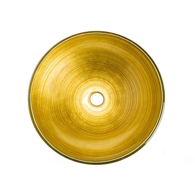 Venice Round Vessel Glass Sink - Golden