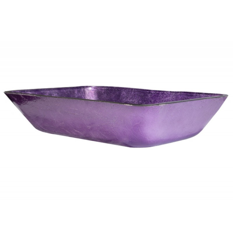 Rectangular Purple Foil Glass Vessel Sink