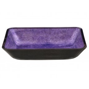 Rectangular Purple Foil Glass Vessel Sink with Bla...
