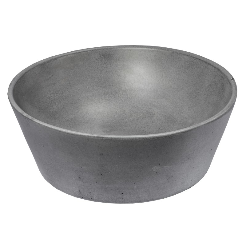 16-in Concrete Round Sloped Vessel Sink - Dark Gray