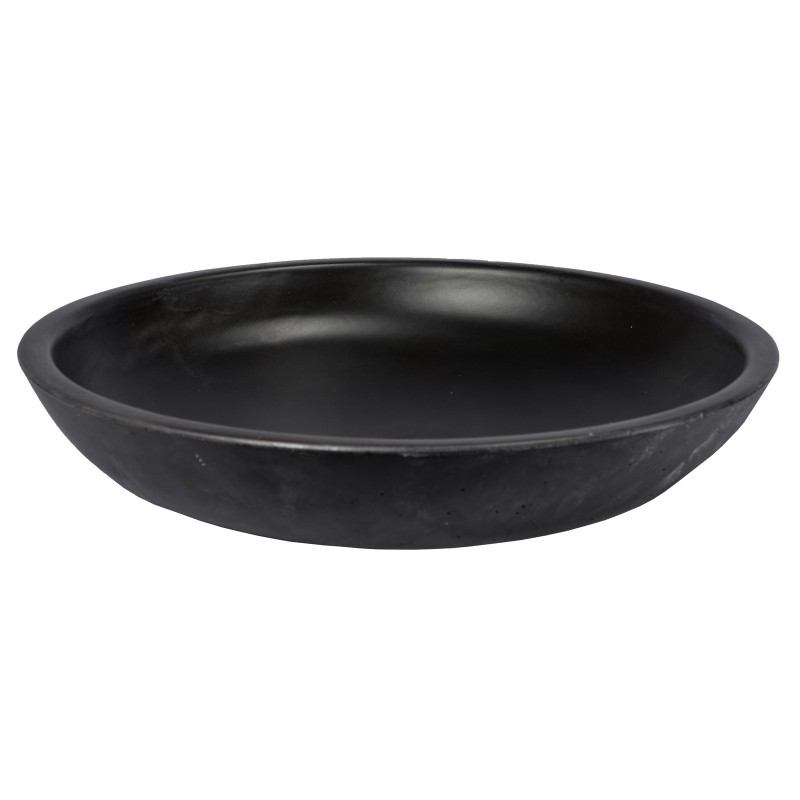 17-in Concrete Shallow Round Vessel Sink - Charcoal