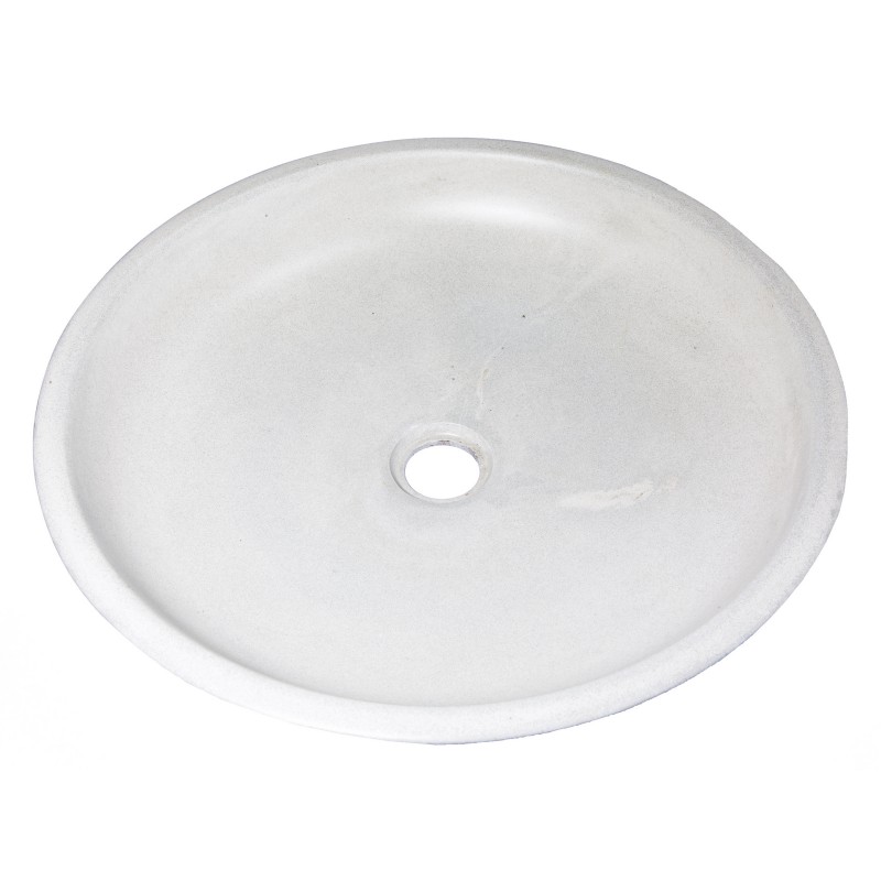 17-in Concrete Shallow Round Vessel Sink - Light Gray