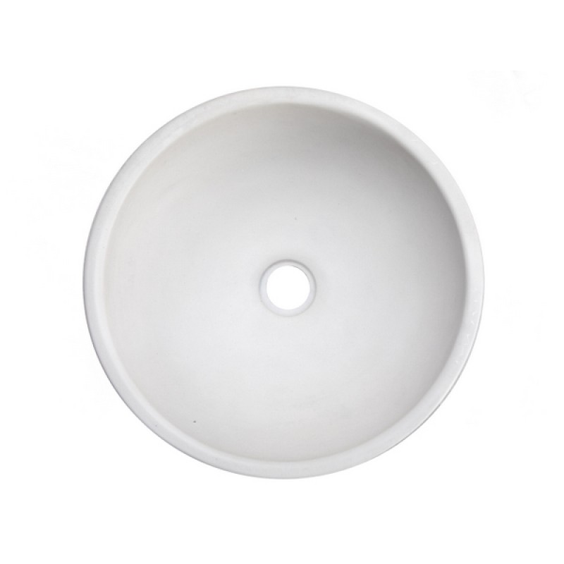 14-in Small Concrete Round Vessel Sink - White