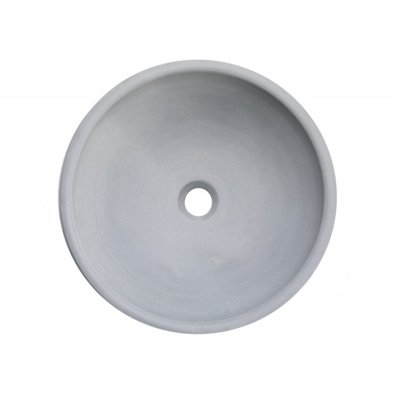 16-in Concrete Round Vessel Sink - Light Gray