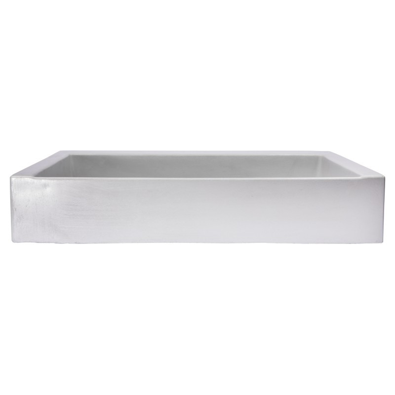 Rectangular Sloped Concrete Vessel Sink - Light Gray