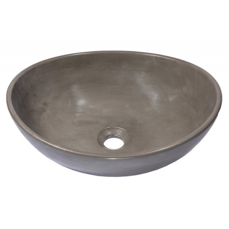 Oval Concrete Vessel Sink - Dark Gray