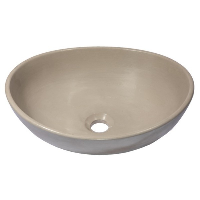 Oval Concrete Vessel Sink - Light Earthen Gray