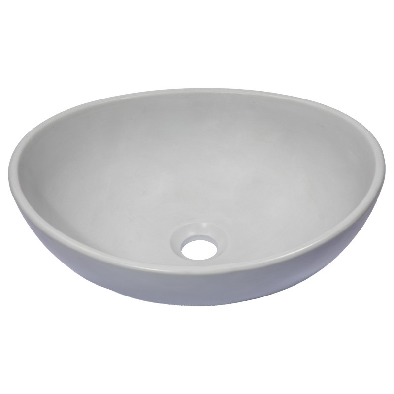 Oval Concrete Vessel Sink - Light Earthen Gray