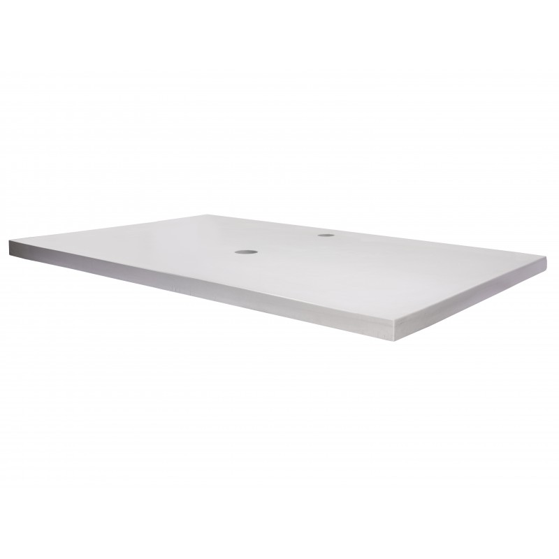 37-in x 22-in Concrete Counter Top with Backsplash - Light Gray