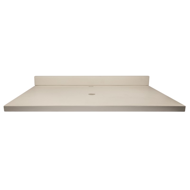 37-in x 22-in Concrete Counter Top with Backsplash - White