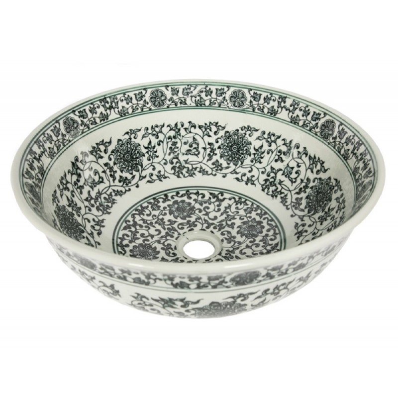 Black Ming Dynasty Decorative Porcelain Sink