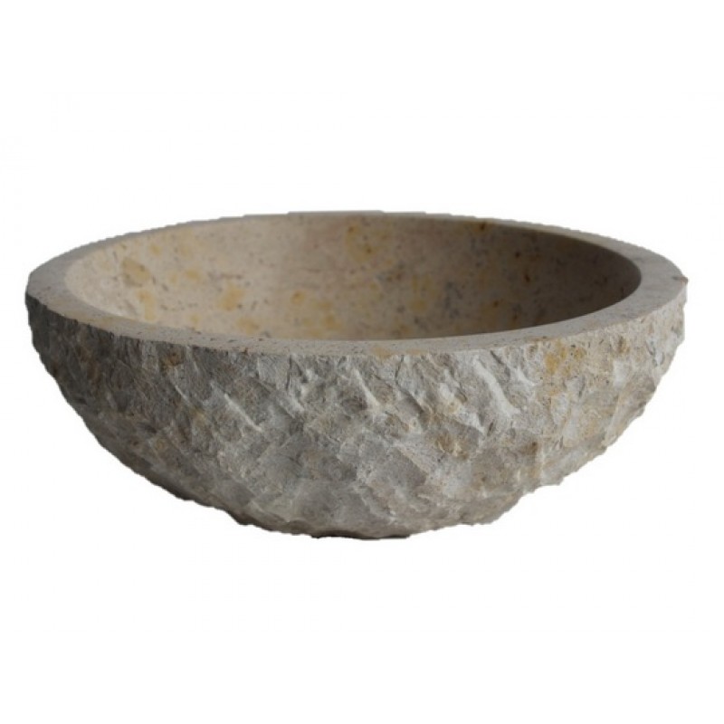 EB_S001 Special Order Round Stone Sink Rough Exterior - Various Material Options