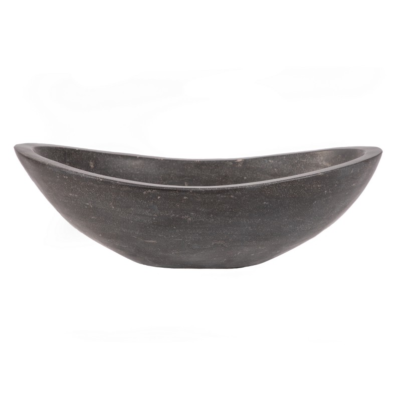 Stone Canoe Sink - Honed Black Limestone