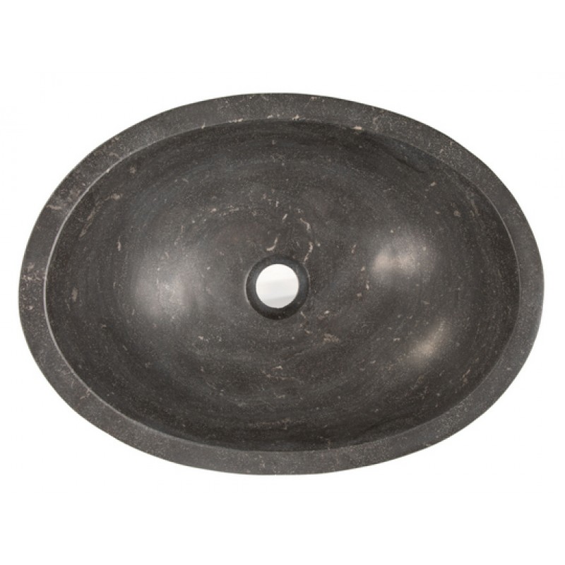 Stone Canoe Sink - Honed Black Limestone