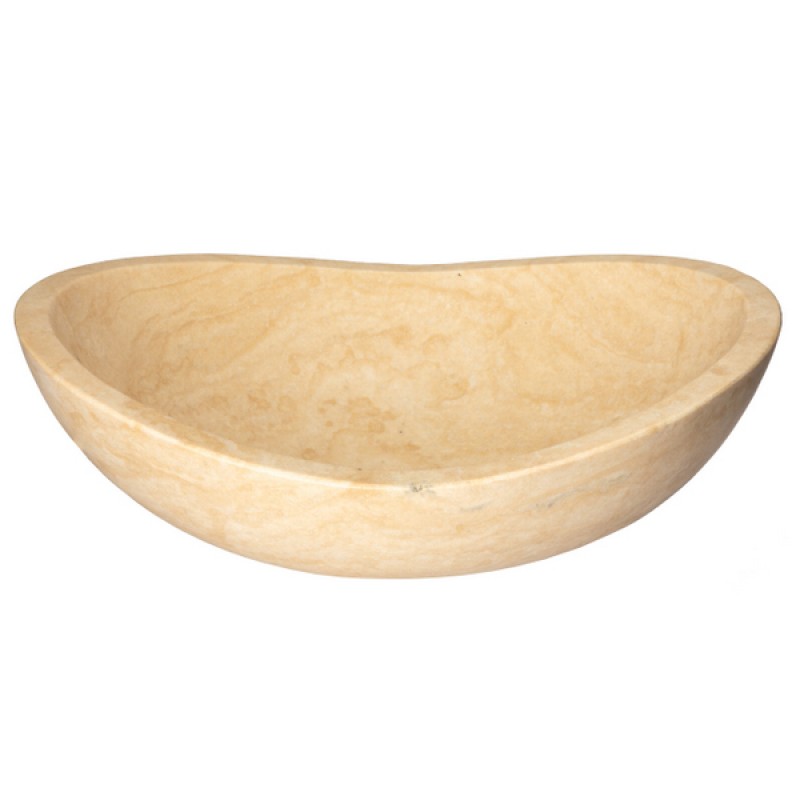 Stone Canoe Sink - Honed Beige Travertine