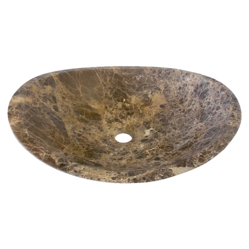 Stone Canoe Sink - Honed Dark Emperador Marble