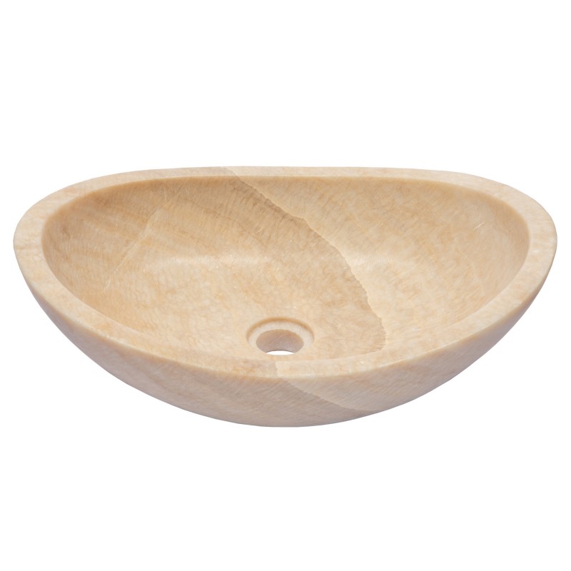 Stone Canoe Vessel Sink in Jurassic Onyx
