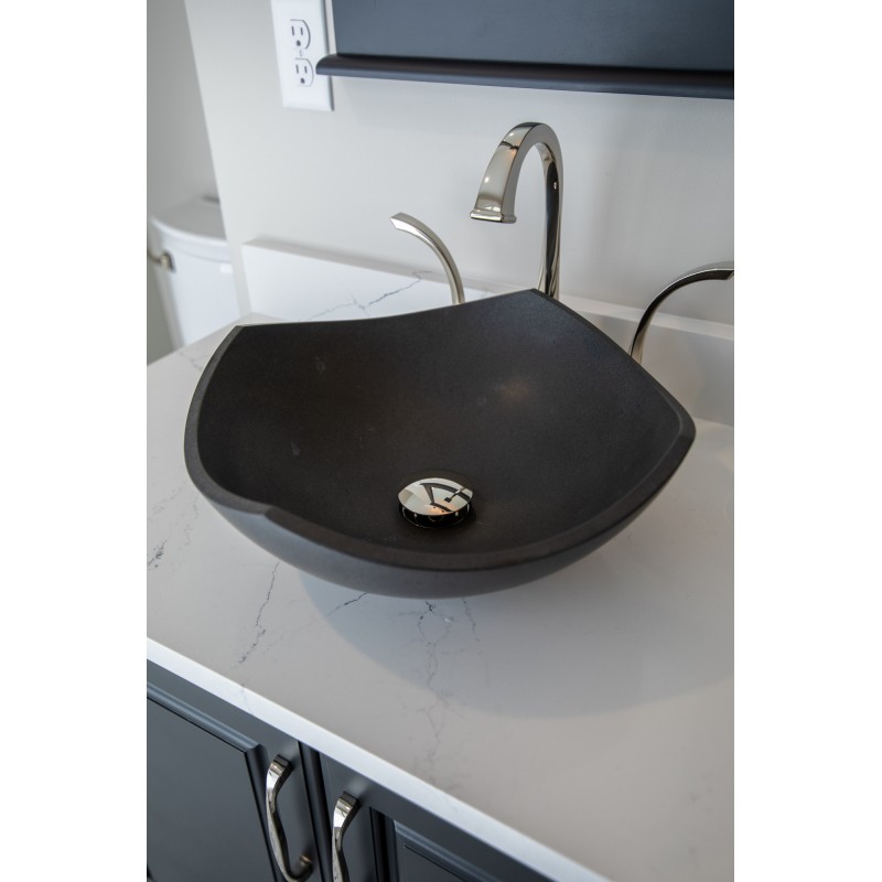 Arched Edges Bowl Sink - Honed Lava Stone