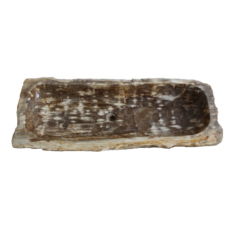 Natural Stone Trough Vessel Sink - Petrified Wood