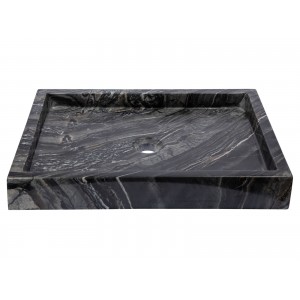 Rectangular Vessel Sink - Wooden Black Marble