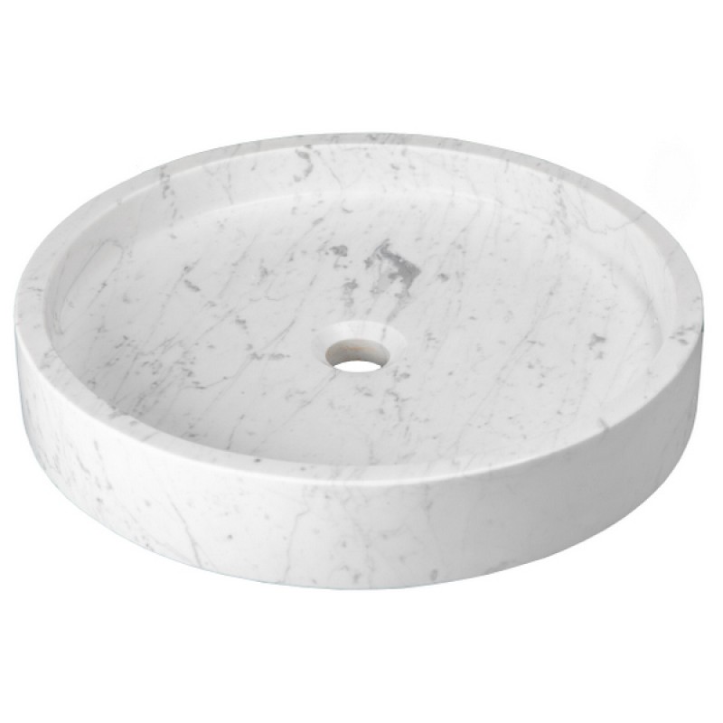 Round Infinity Pool Sink - Carrara Marble
