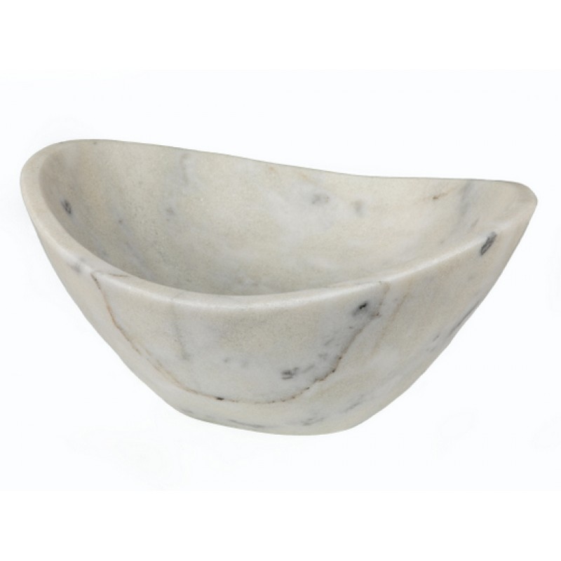 Small Canoe Vessel Sink - White Marble
