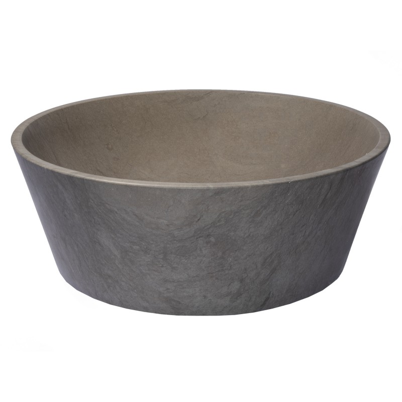 16-in Round Sloped Vessel Sink in Molly Grey Marble