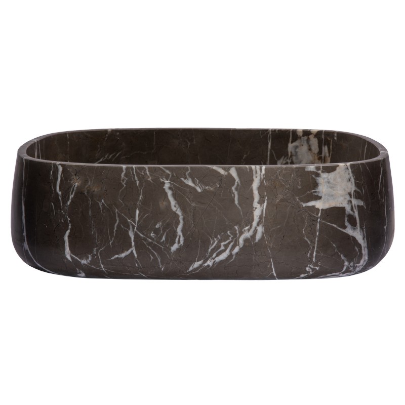 Rounded Rectangular Vessel Sink in Pietra Grey Marble