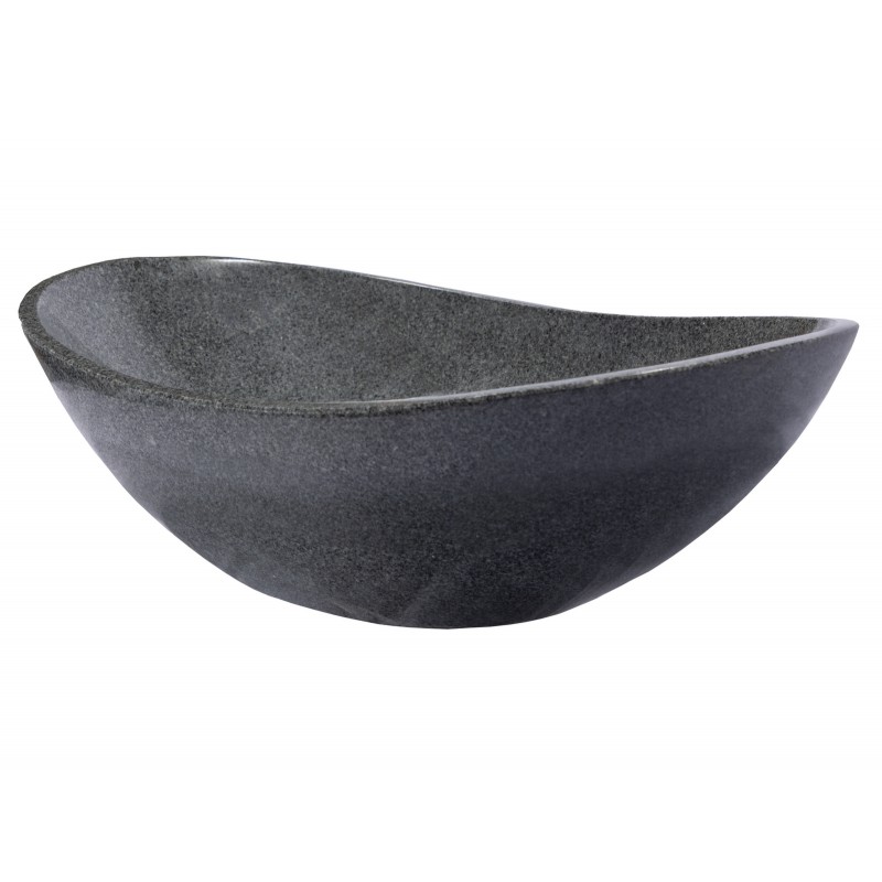 Stone Canoe Sink - Polished Sesame Grey Granite