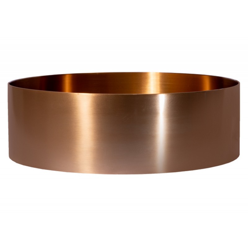 Round 15-in Stainless Steel Vessel Sink in Rose Gold with Drain