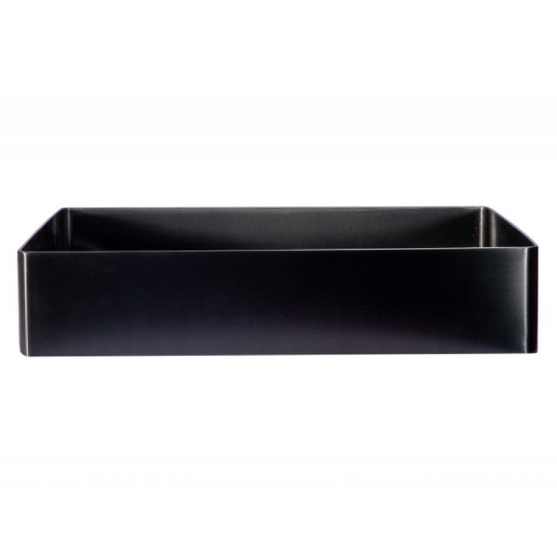 Rectangular 18.9 x 14.6-in Stainless Steel Vessel Sink in Black with Drain