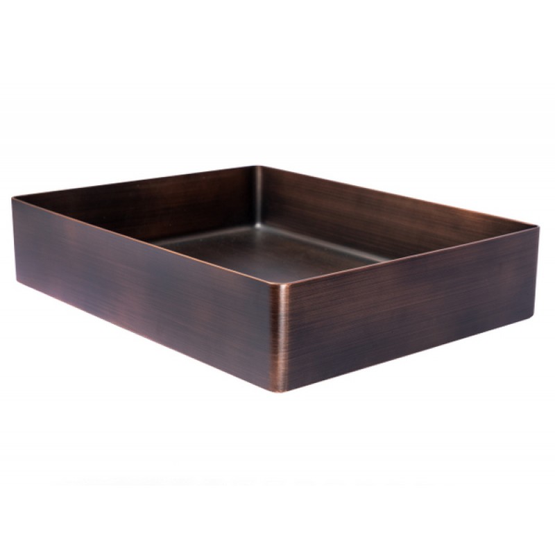 Rectangular 18.9 x 14.6-in Stainless Steel Vessel Sink in Bronze with Drain