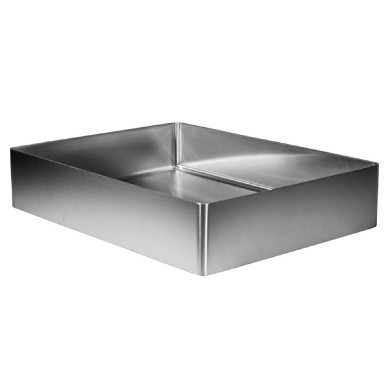 Rectangular 18.9 x 14.6-in Stainless Steel Vessel Sink in Silver with Drain