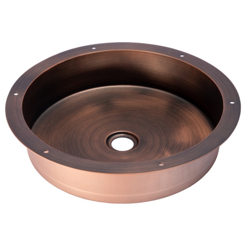 Round 15-in Stainless Steel Undermount Sink in Bronze with Drain