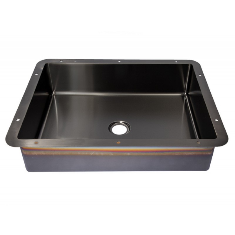 Rectangular 18.63 x 14.37-in Stainless Steel Undermount Sink in Black with Drain