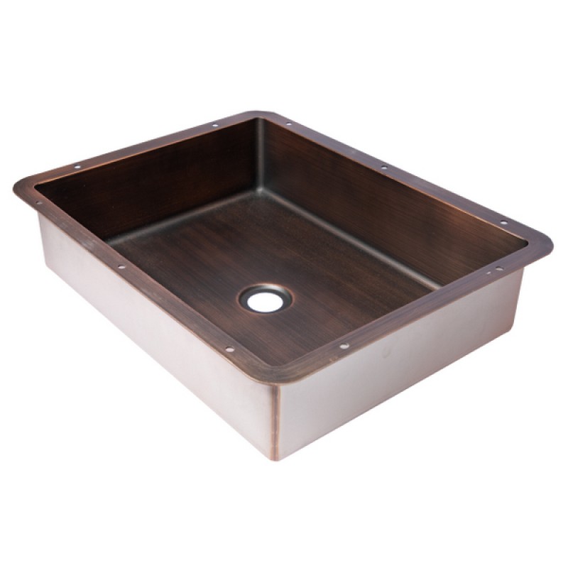 Rectangular 18.63 x 14.37-in Stainless Steel Undermount Sink in Bronze with Drain