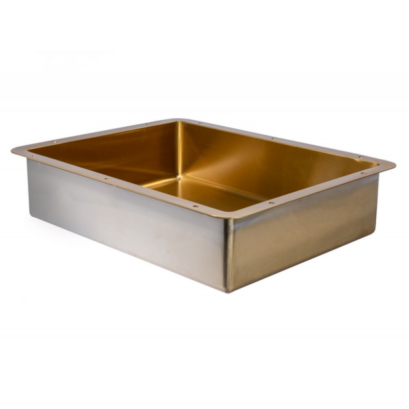 Rectangular 18.63 x 14.37-in Stainless Steel Undermount Sink in Gold with Drain