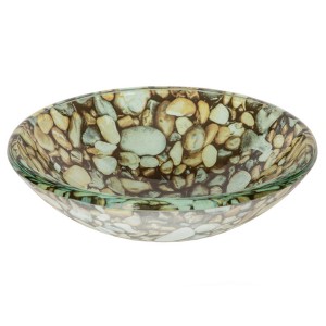 14" Natural Pebble Pattern Glass Vessel Sink