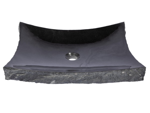 -Large Black Granite Zen Sink